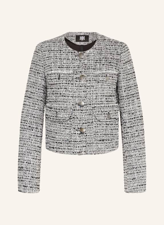 RIANI Bouclé-Jacke mit Glitzergarn GRAU/ SCHWARZ/ SILBER