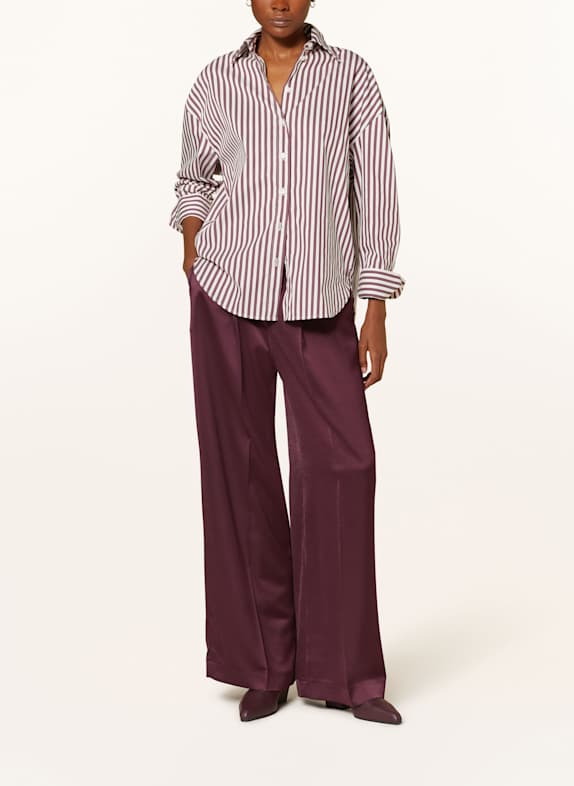 RIANI overhemdblouse DONKERPAARS / WIT
