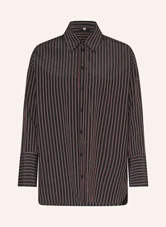 RIANI Shirt blouse with decorative gems BLACK/ DARK PURPLE