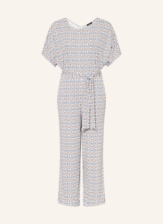 MORE & MORE Jumpsuit WEISS/ DUNKELBLAU/ COGNAC