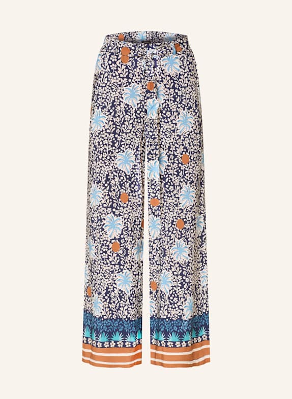 MORE & MORE Marlenehose DUNKELBLAU/ HELLBLAU/ COGNAC