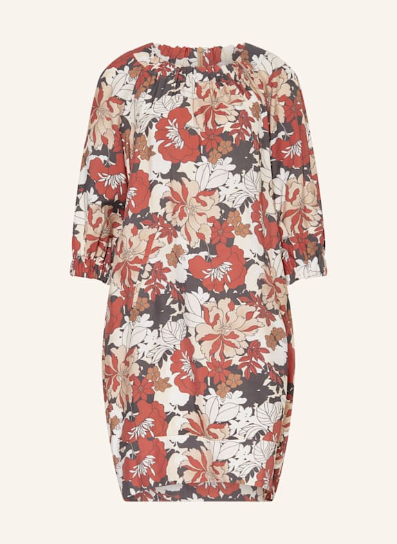 MORE Kleid mit 3/4-Arm DUNKELORANGE/ BEIGE/ DUNKELGRAU