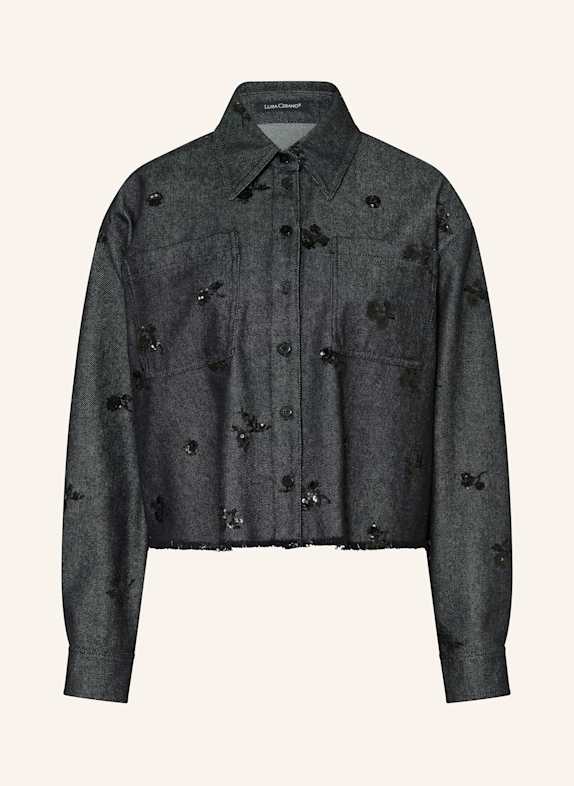 LUISA CERANO Jeansjacke mit Pailletten DUNKELBLAU
