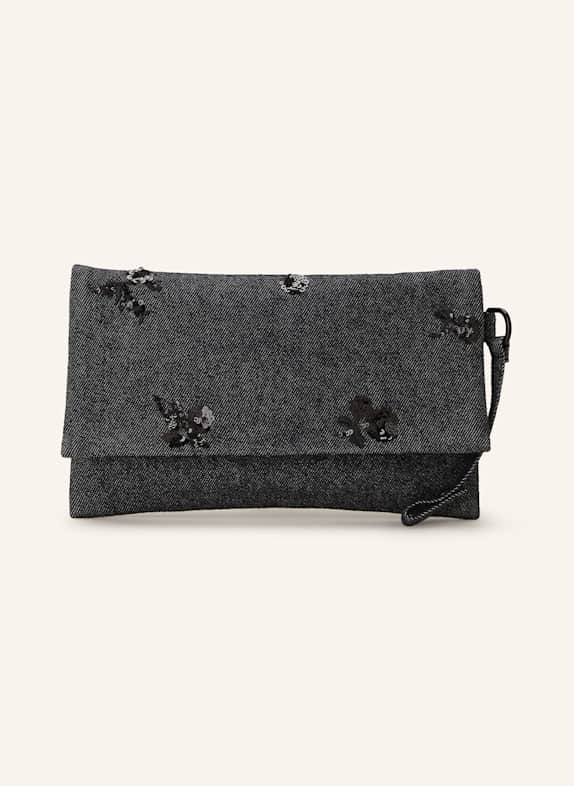 LUISA CERANO Clutch with sequins DARK BLUE