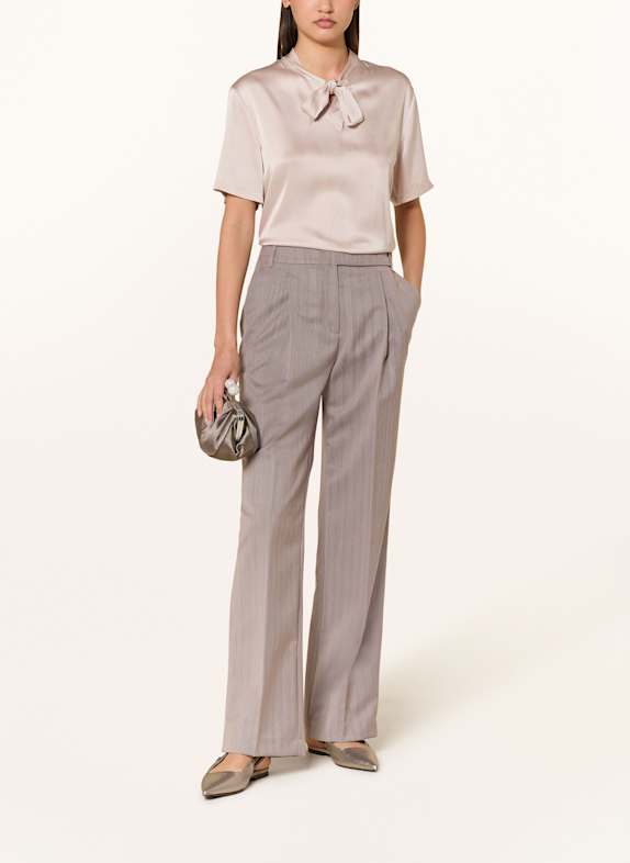 MARC CAIN Schluppenbluse im Materialmix 702 light desert taupe