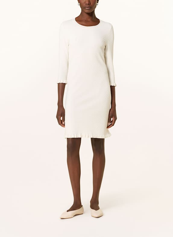 MARC CAIN Sheath dress with ruffles 112 bright ecru