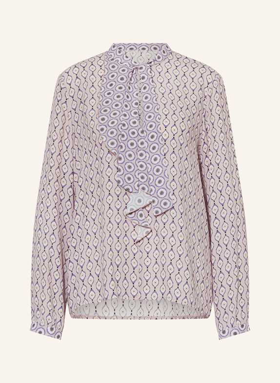 MARC CAIN Blouse with a flap and flounces 702 light desert taupe