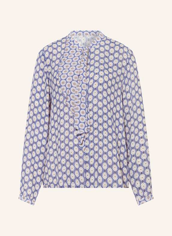MARC CAIN Blouse with a flap and flounces 774 bluish violet