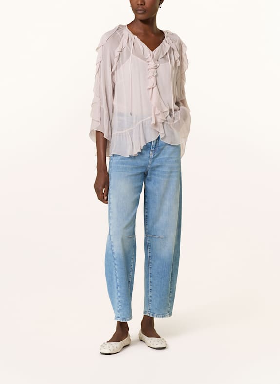 MARC CAIN Blusenshirt mit Rüschen 702 light desert taupe