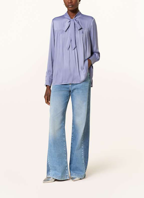 MARC CAIN Schluppenbluse aus Satin 774 bluish violet