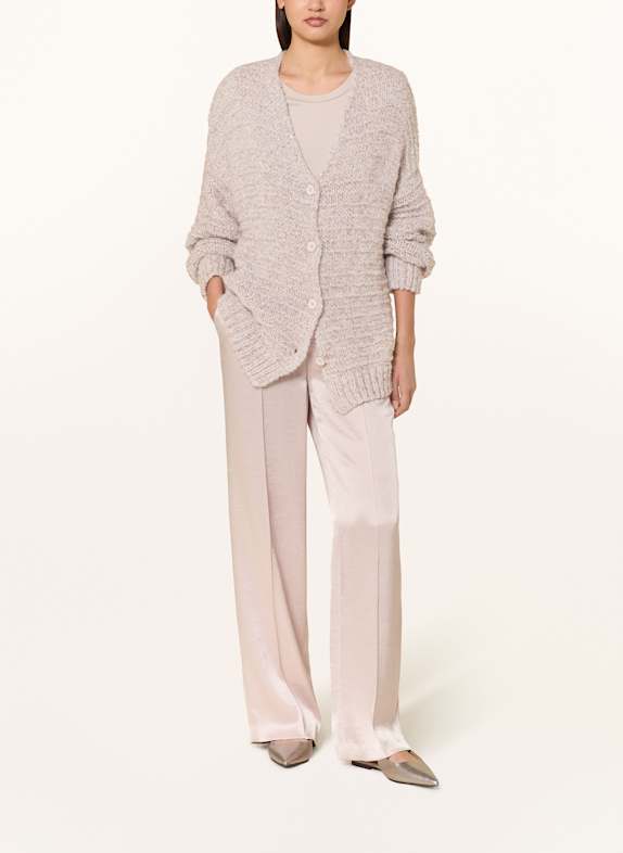 MARC CAIN Strickjacke mit Glitzergarn 702 light desert taupe