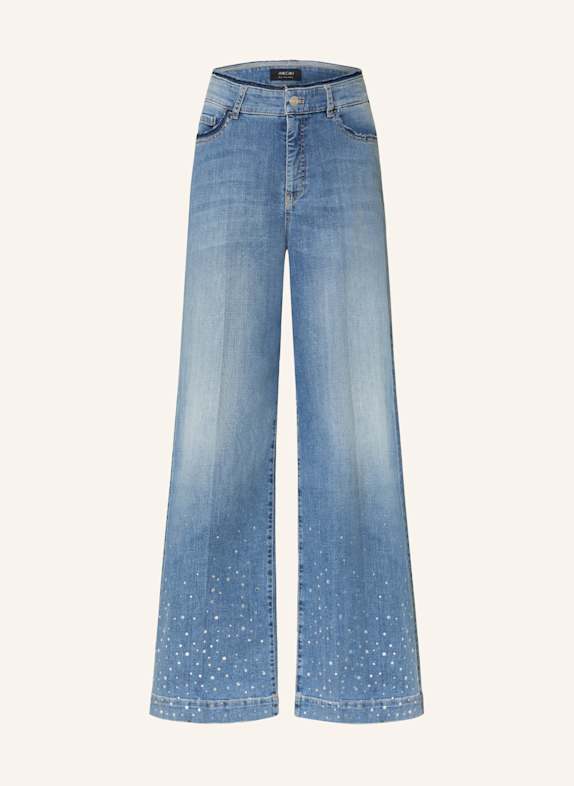 MARC CAIN Wide Leg džíny WARRI s ozdobnými kamínky 353 blue denim