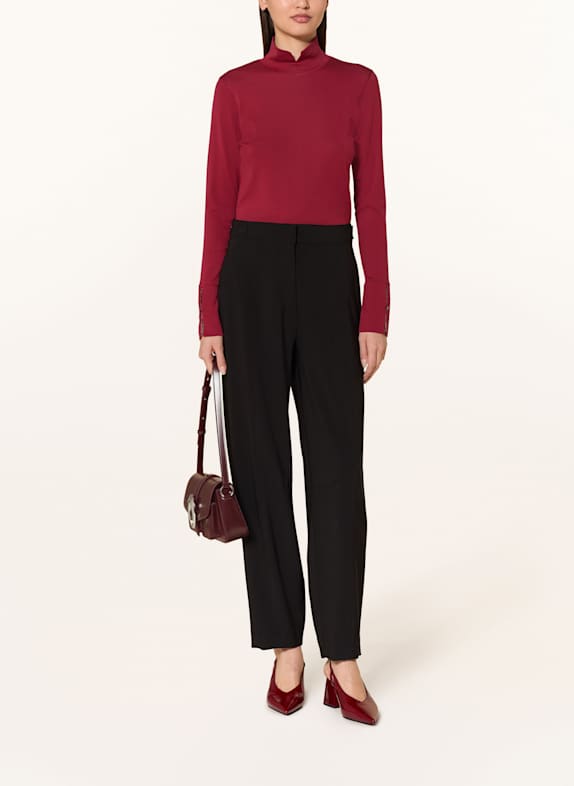 MARC CAIN Longsleeve mit Schmucksteinen 289 soft maroon
