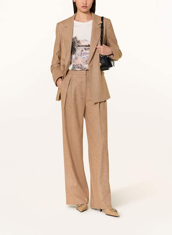 MARC CAIN Marlenehose mit Glitzergarn 625 warm sand