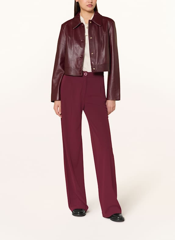 MARC CAIN Krótka kurtka skórzana 294 bright maroon