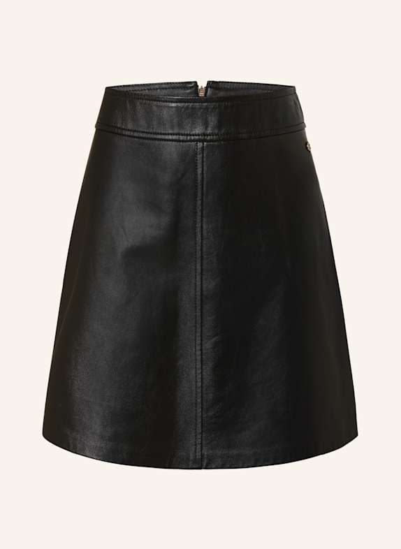 MARC CAIN jupe en cuir 900 BLACK