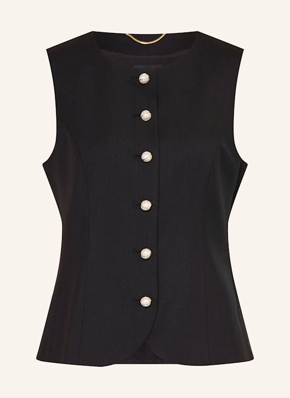 MARC CAIN Blazerweste mit Schmuckperlen 900 BLACK