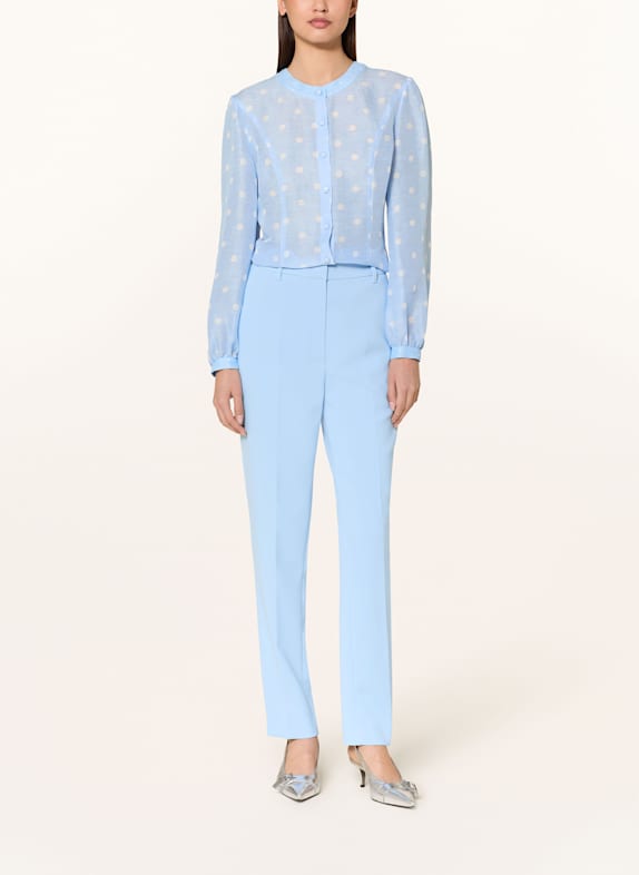 MARC CAIN Bluse mit Leinen und Seide 326 brilliant blue