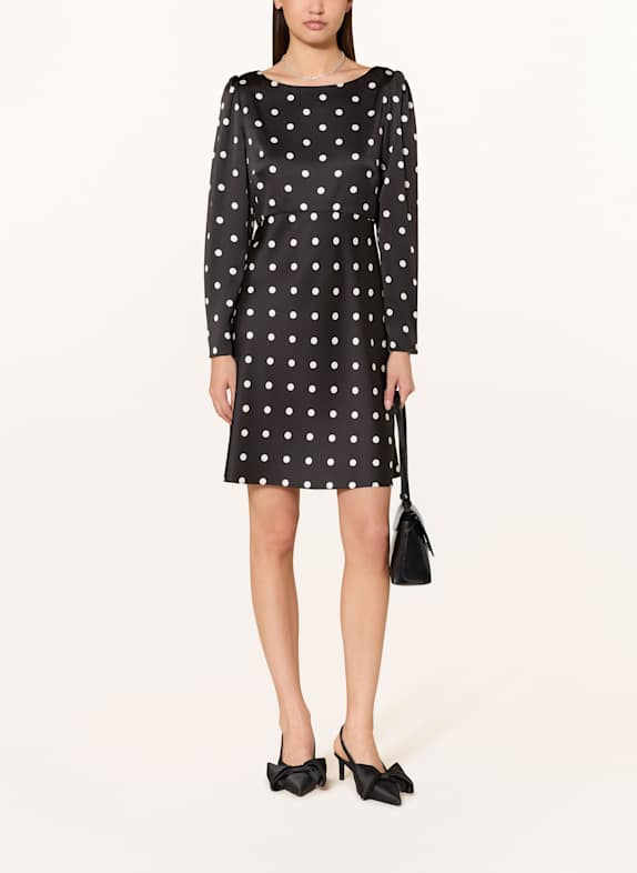 MARC CAIN Satinkleid 910 black and white