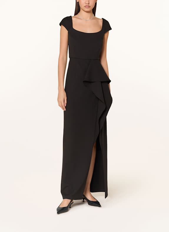 MARC CAIN Dress with frills 900 BLACK