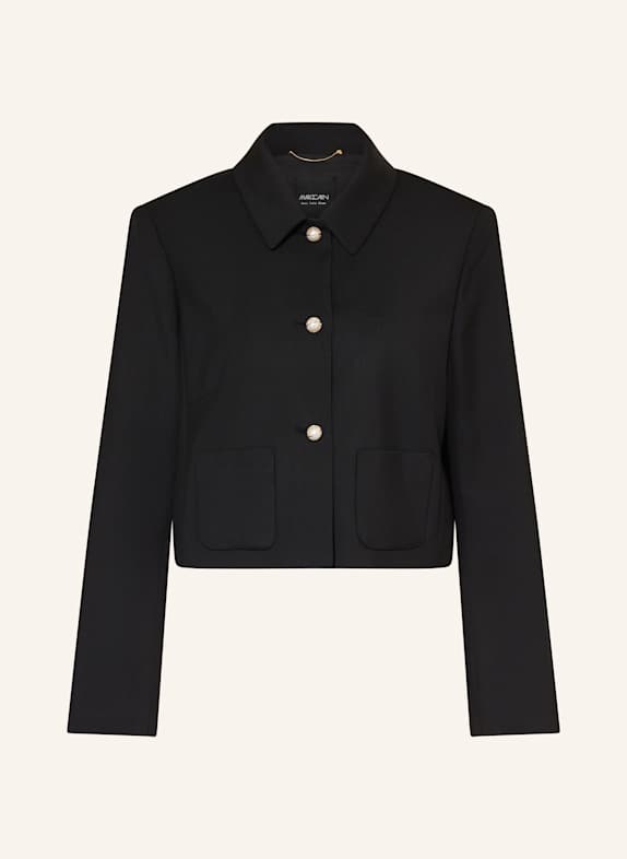 MARC CAIN Kastenjacke mit Schmuckperlen 900 BLACK