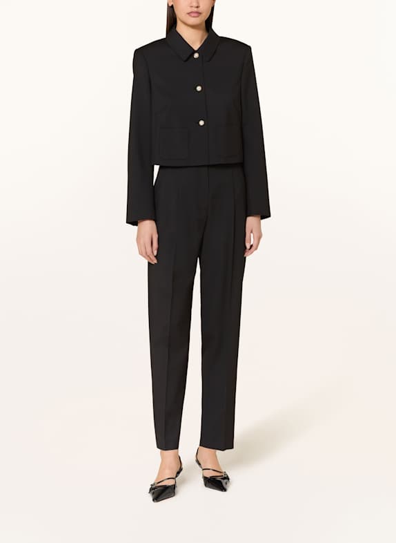 MARC CAIN Kastenjacke mit Schmuckperlen 900 BLACK