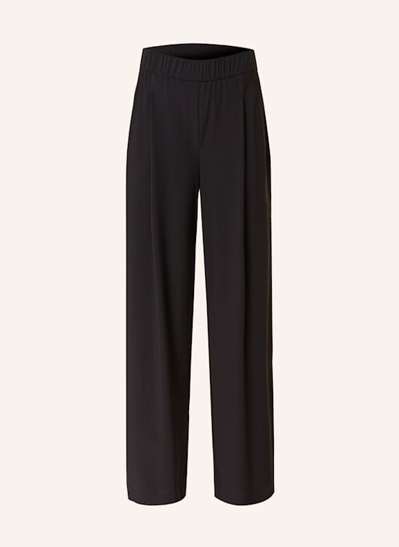 MARC CAIN WEDI wide leg trousers in mixed materials 900 BLACK