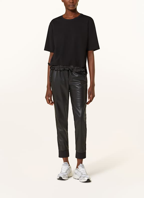 MARC CAIN T-Shirt im Materialmix 900 BLACK