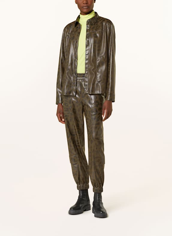 MARC CAIN Hemdbluse in Lederoptik 595 olive drab