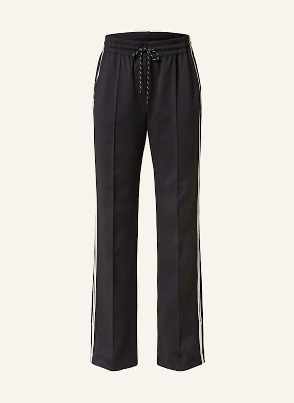 MARC CAIN WASHINGTON trousers with tuxedo stripe 900 BLACK