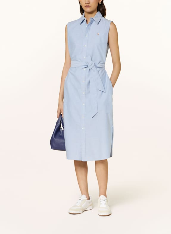 POLO RALPH LAUREN Hemdblusenkleid HELLBLAU
