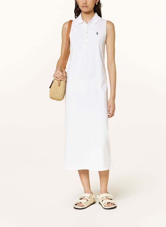 POLO RALPH LAUREN Piqué-Polokleid WEISS