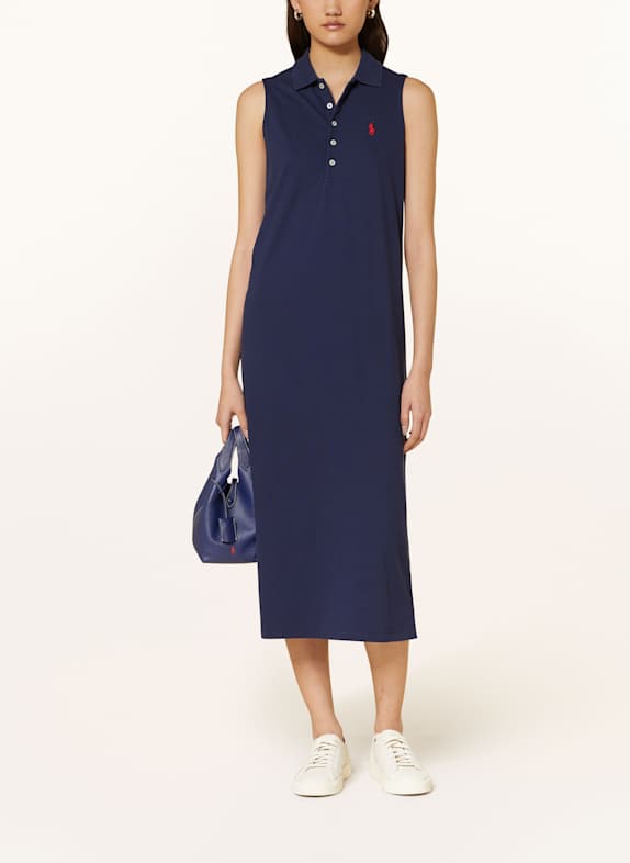 POLO RALPH LAUREN Piqué-Polokleid DUNKELBLAU