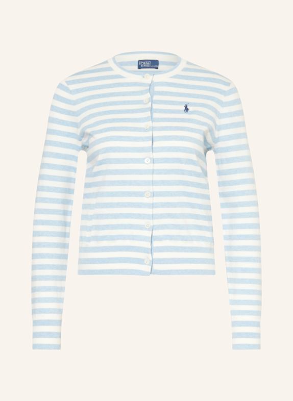POLO RALPH LAUREN Strickjacke WEISS/ HELLBLAU