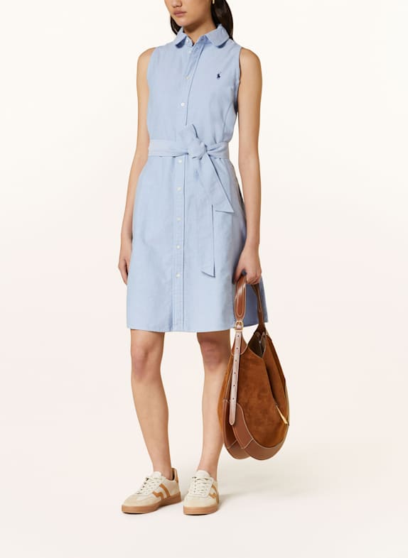POLO RALPH LAUREN Hemdblusenkleid HELLBLAU