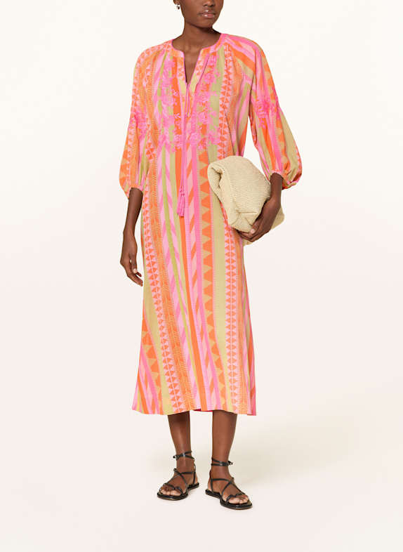 MISS JUNE Tunika mit 3/4-Arm ORANGE/ PINK/ ROSA