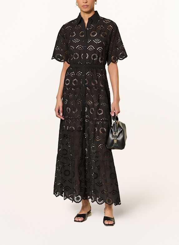 MISS JUNE Kleid aus Lochspitze SCHWARZ