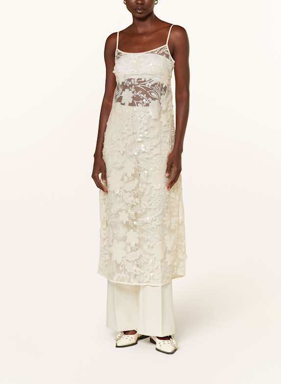 MRS & HUGS Mesh dress with sequins ECRU