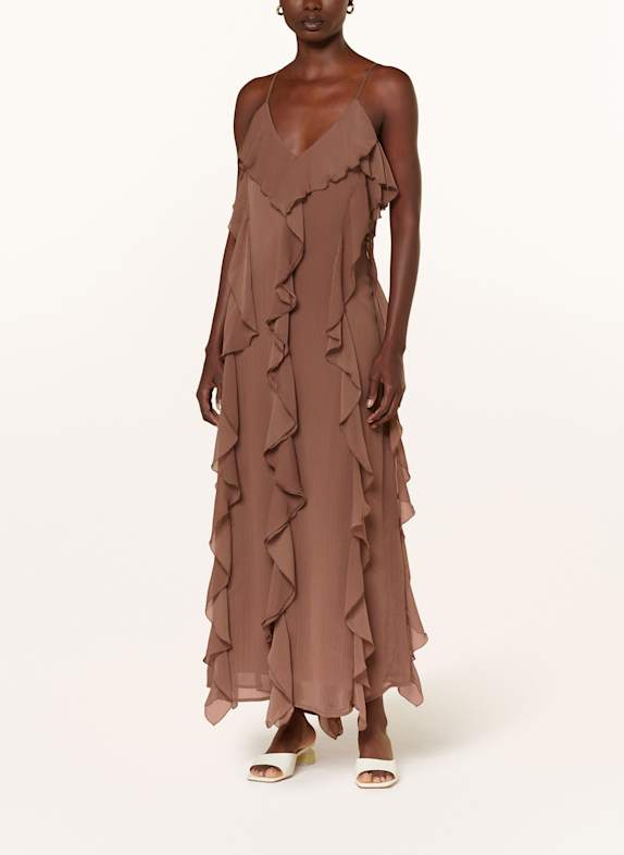 MRS & HUGS Dress with frills BROWN