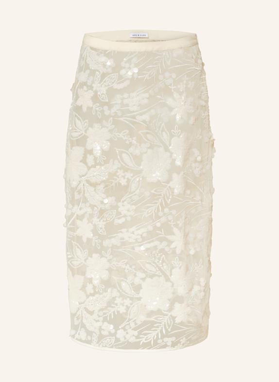 MRS & HUGS Mesh skirt with sequins ECRU