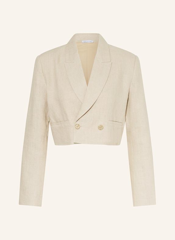 MRS & HUGS Cropped-Blazer aus Leinen BEIGE