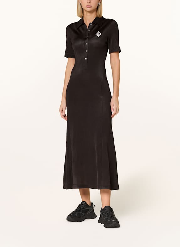 LACOSTE Piqué-Polokleid DUNKELBRAUN