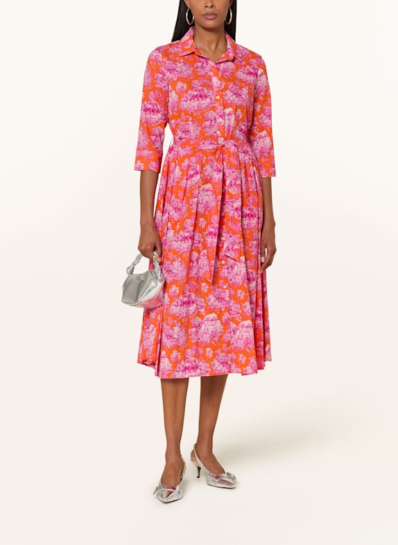 rossana diva Kleid mit 3/4-Arm ORANGE/ PINK
