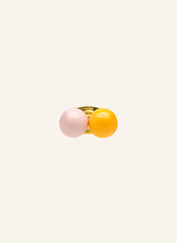 LULU Copenhagen Ohrstecker DOUBLE COLOR BALL HELLROSA/ DUNKELGELB