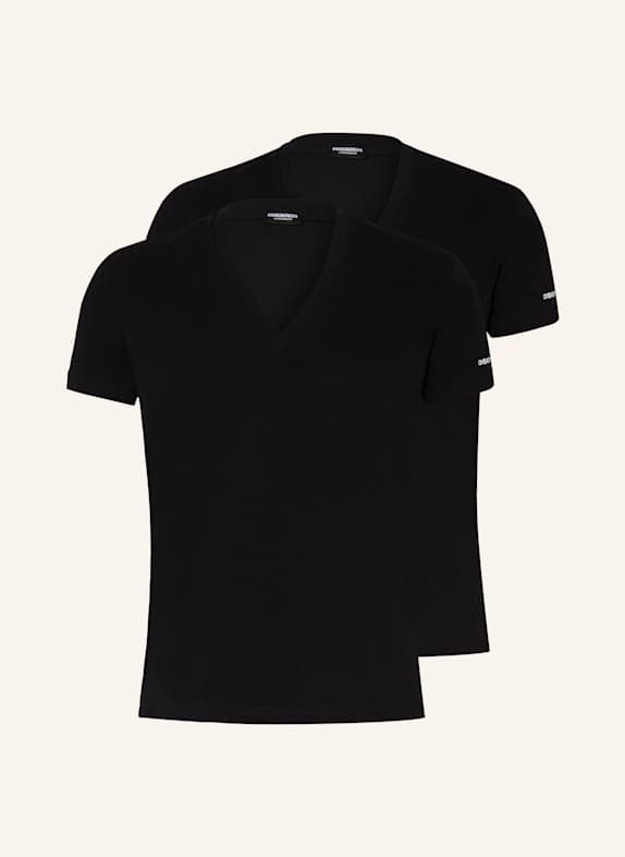 DSQUARED2 2er-Pack T-Shirts SCHWARZ