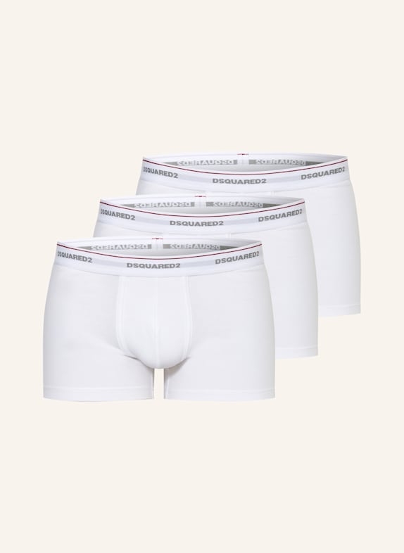 DSQUARED2 Boxerky, 3 kusy v balení BÍLÁ