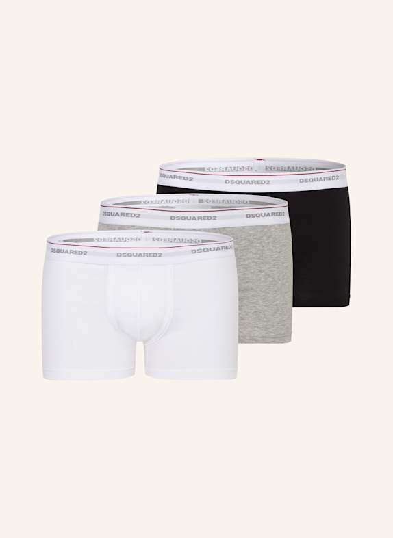 DSQUARED2 3er-Pack Boxershorts WEISS/ GRAU/ SCHWARZ