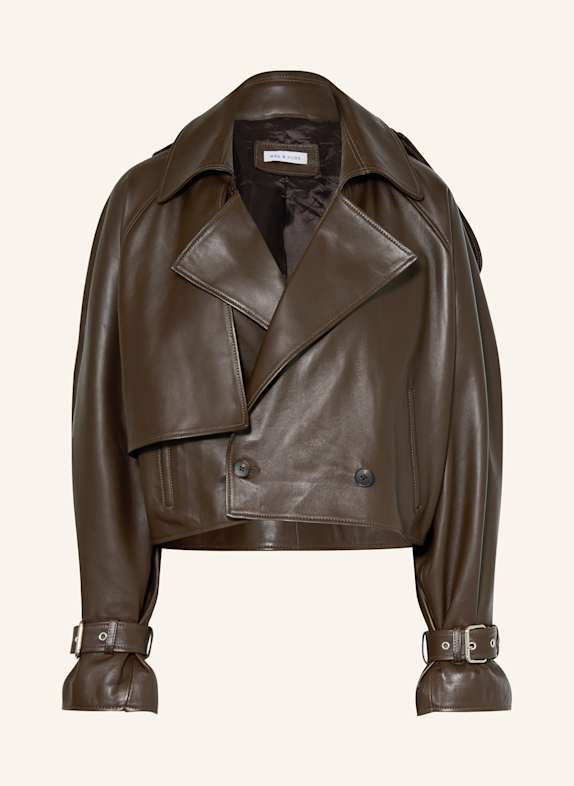 MRS & HUGS Leather jacket DARK BROWN