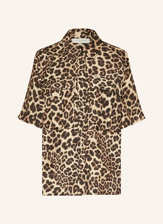 COPENHAGEN MUSE Bluse CMGABBY mit 3/4-Arm HELLBRAUN/ DUNKELBRAUN