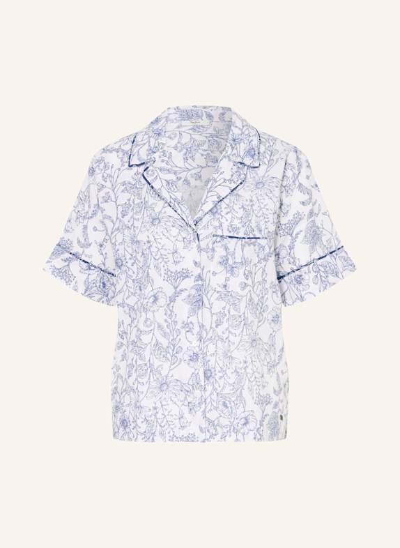 Pepe Jeans Bluzka DORIS z lnem BIAŁY/ GRANATOWY